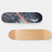 Tabla de Skate Aeronave con Meteoritos y Planeta スケートボード (横)