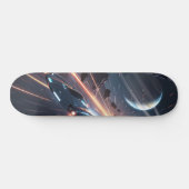 Tabla de Skate Aeronave con Meteoritos y Planeta スケートボード (横)