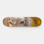 Tabla de Skate Cachorro Blanco Corriendo スケートボード (横)