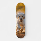Tabla de Skate Cachorro Blanco Corriendo スケートボード (正面)