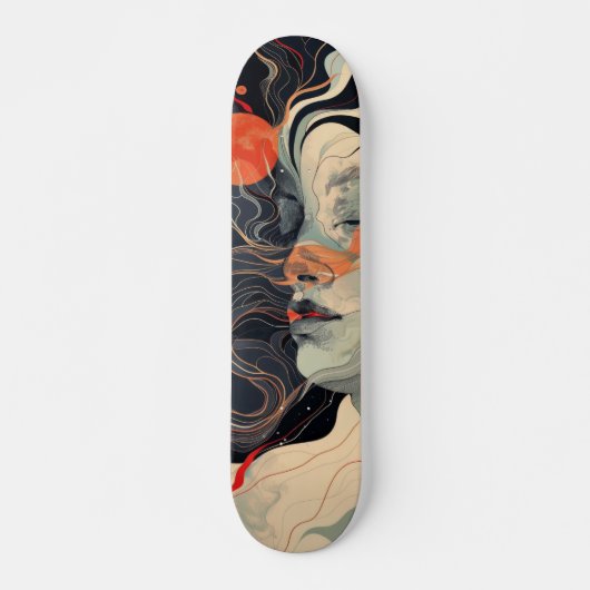 Tabla de Skate  Cara de Mujer con Ojos Cerrados  スケートボード (正面)