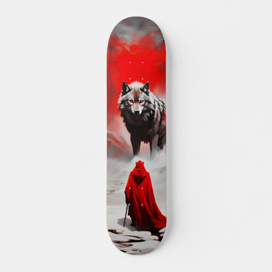 Tabla de Skate Cazador Frente a Lobo en la Nieve スケートボード (正面)