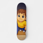 Tabla de Skate Dibujo Animado de Niño Sonriente スケートボード (正面)
