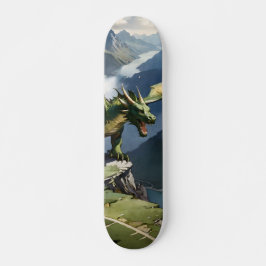 Tabla de Skate Dragón Verde en un Acantilado スケートボード