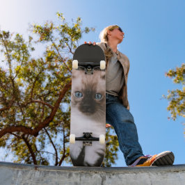 Tabla de Skate Gatico Peludo de Ojos Azules スケートボード