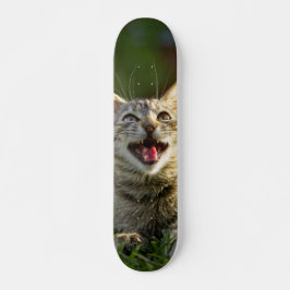 Tabla de Skate Gato Aullando en la Grama スケートボード