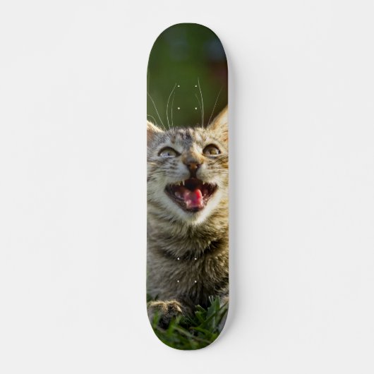 Tabla de Skate Gato Aullando en la Grama スケートボード (正面)