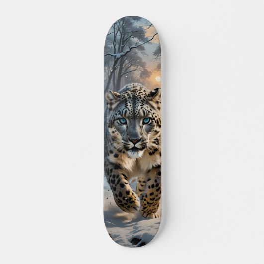 Tabla de Skate Leopardo en Bosque Nevado スケートボード (正面)