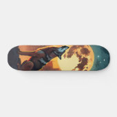 Tabla de Skate Lobo Aullando en la Ciudad y Luna スケートボード (横)