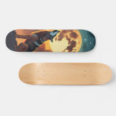 Tabla de Skate Lobo Aullando en la Ciudad y Luna スケートボード (横)
