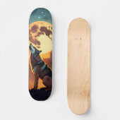 Tabla de Skate Lobo Aullando en la Ciudad y Luna スケートボード (正面)