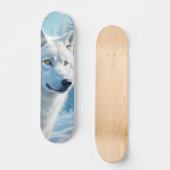 Tabla de Skate Lobo Blanco en Invierno スケートボード (正面)