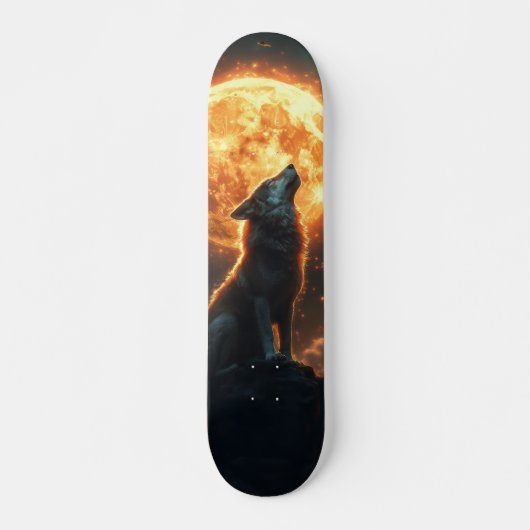 Tabla de Skate Lobo Depredador en Luna LLena スケートボード (正面)