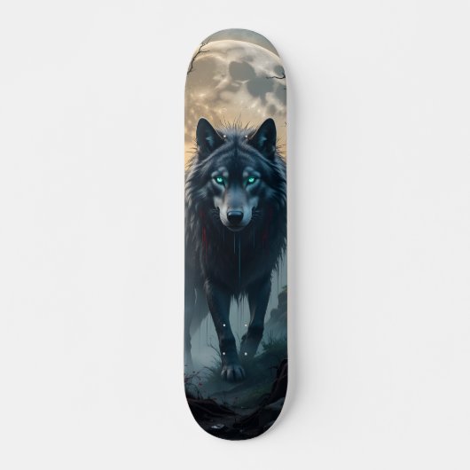 Tabla de Skate Lobo Feroz con luna llena スケートボード (正面)