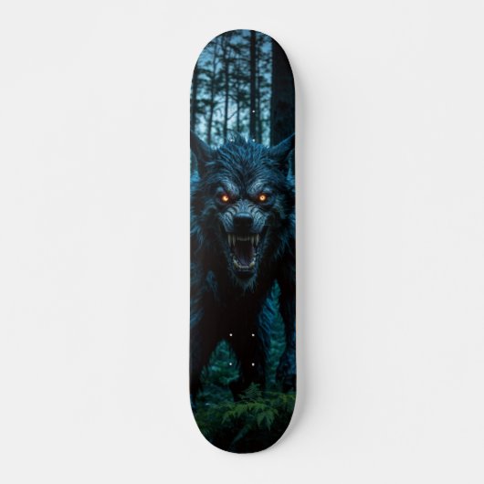 Tabla de Skate Lobo Monstruoso en el Bosque スケートボード (正面)