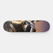 Tabla de Skate Mapache Asomado en el Atardecer  スケートボード (横)