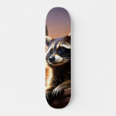 Tabla de Skate Mapache Asomado en el Atardecer  スケートボード (正面)