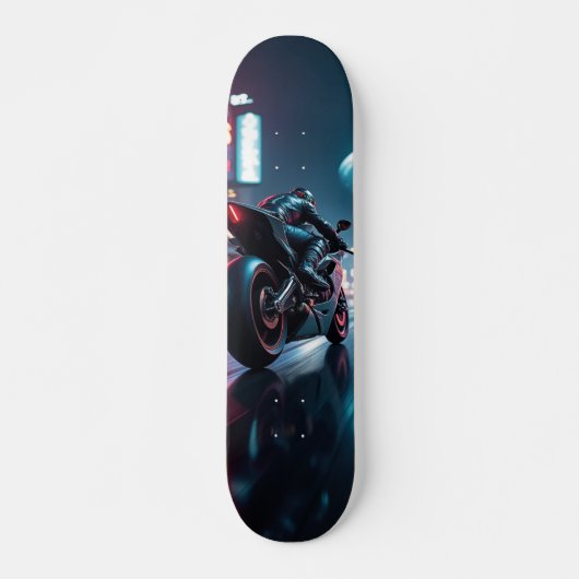 Tabla de Skate Motociclista Conduciendo su Máquina スケートボード (正面)