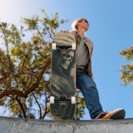 Tabla de Skate Perfil Encapuchado de Esqueleto スケートボード