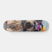 Tabla de Skate Perrita Terrier con Lazos Rosados スケートボード (横)