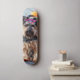 Tabla de Skate Perrita Terrier con Lazos Rosados スケートボード