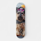 Tabla de Skate Perrita Terrier con Lazos Rosados スケートボード (正面)
