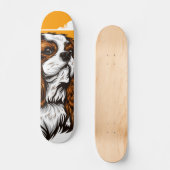 Tabla de Skate Perro de Pelaje Marrón y Blanco スケートボード (正面)