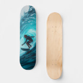 Tabla de Skate Surfista Montado en una Ola Marina スケートボード (正面)