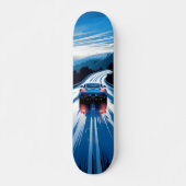 Tabla de Skate Vehículo Azul en Carretera Húmeda スケートボード (正面)