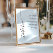 Table 2 Vertical Script Wedding Seating Chart Card 招待状