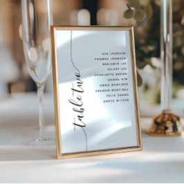 Table 2 Vertical Script Wedding Seating Chart Card 招待状
