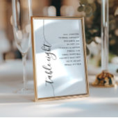 Table 8 Vertical Script Wedding Seating Chart Card 招待状