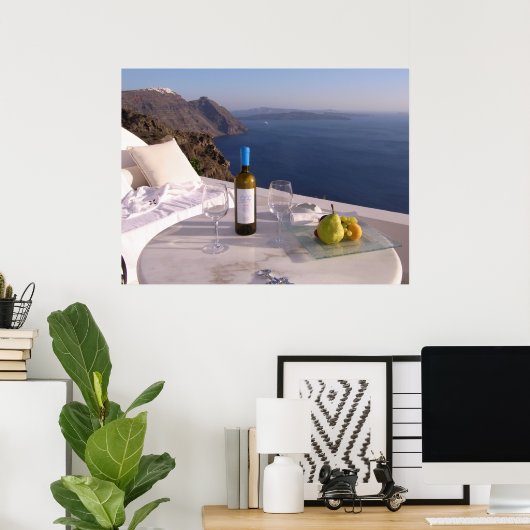 Table at Santorini ポスター (ホームオフィス)