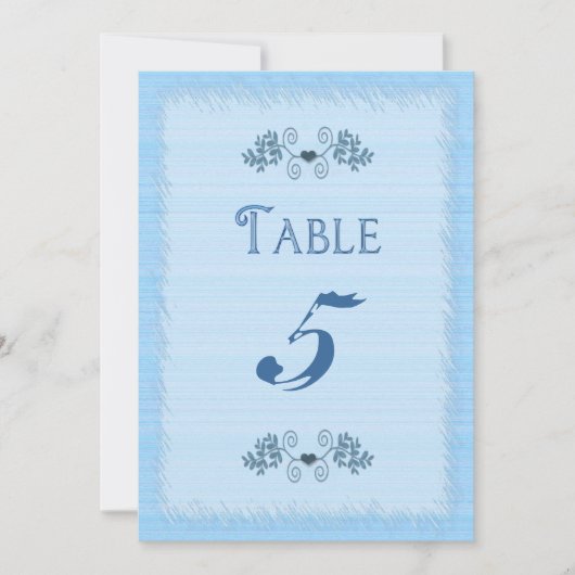 TABLE CARD - ELEGANT BLUE - DOUBLE-SIDED 招待状 (正面)