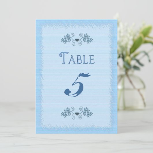 TABLE CARD - ELEGANT BLUE - DOUBLE-SIDED 招待状 (スタンド正面)