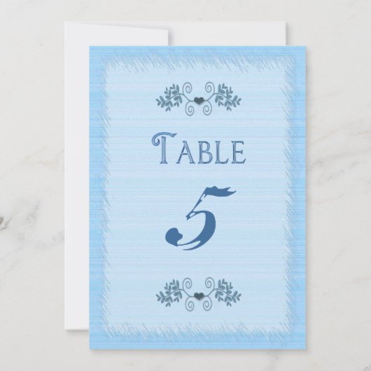 TABLE CARD - ELEGANT BLUE - DOUBLE-SIDED 招待状 (裏面)