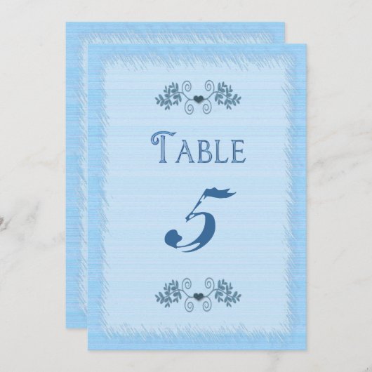 TABLE CARD - ELEGANT BLUE - DOUBLE-SIDED 招待状 (正面/裏面)