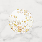 Table Confetti Baby Shower | Teddy Bear Gold コンフェッティ (スモール正面)