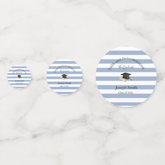 Table Confetti Blue Stripe Graduation Class 2026 コンフェッティ (裏面)