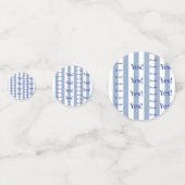 Table Confetti Blue & White Stripe He said Yes! コンフェッティ (正面)