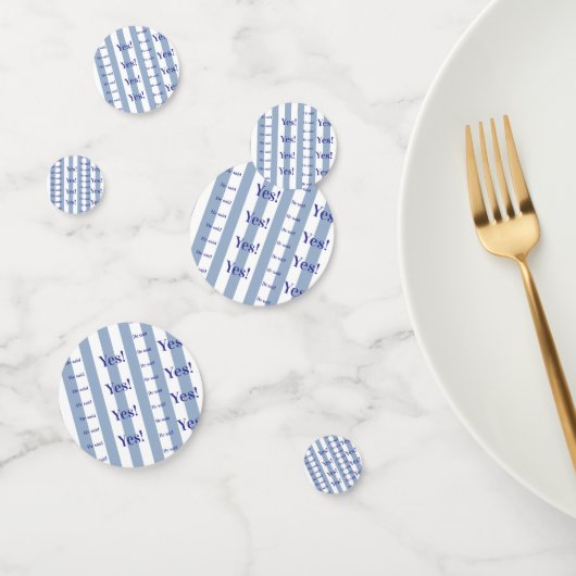 Table Confetti Blue & White Stripe He said Yes! コンフェッティ (グループ)