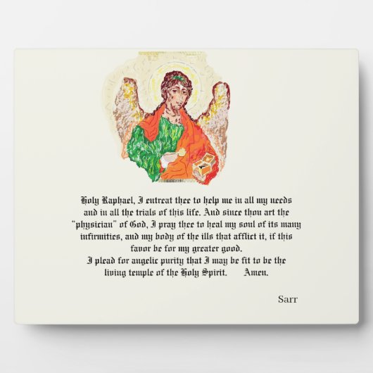 Table Easel & Canvas : Archangels, Raphael フォトプラーク (正面)