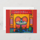 Table for Two, Paris Bistro By Lisa Lorenz ポストカード (正面/裏面)