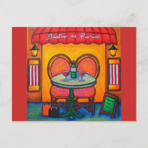 Table for Two, Paris Bistro By Lisa Lorenz ポストカード