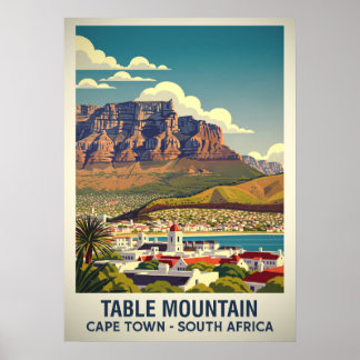 Table Mountain Cape Town - South Africa V02 ポスター
