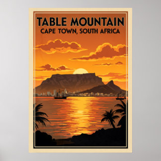 Table Mountain Cape Town - South Africa V06 ポスター