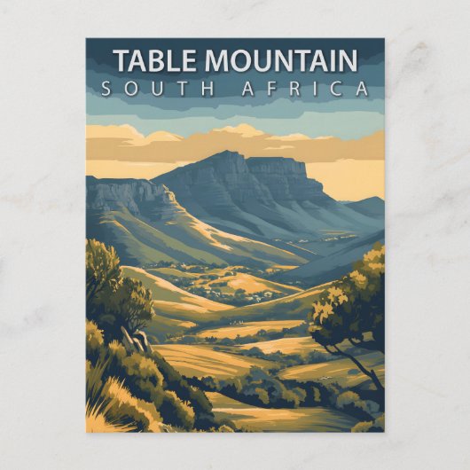 Table Mountain South Africa Vintage ポストカード (正面)