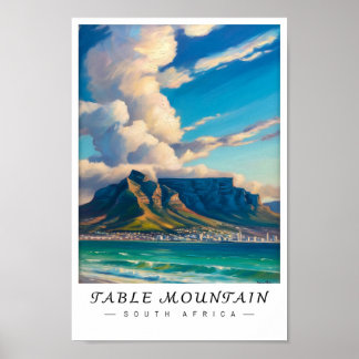 Table Mountain South Africa Wall Art, Cape Town Po ポスター
