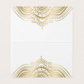 Table No. Place Card Ornate Gold Mandala 名刺 (内部フラット)