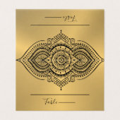 Table No. Place Card Ornate Gold Mandala 名刺 (外部フラット)
